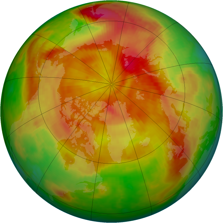 Arctic ozone map for 17 April 1986